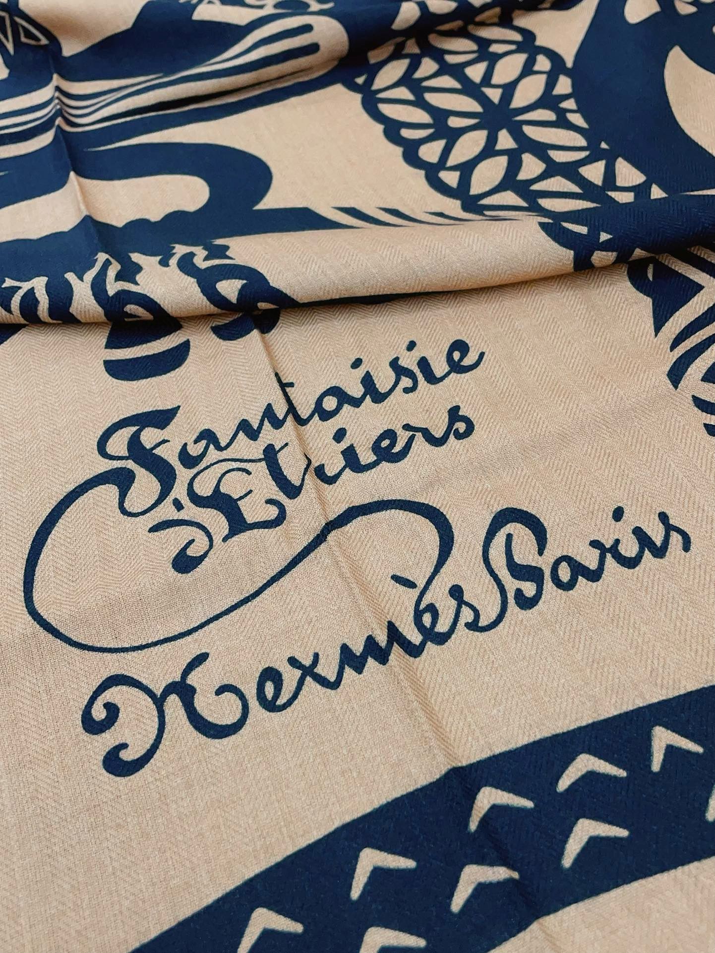 Hermes Blue Fantaisie d'Etriers Shawl 140 - Image 7