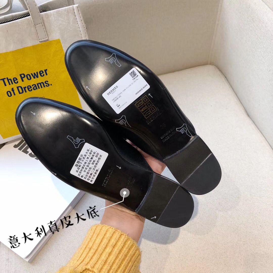 Hermes Trocadero Mules In Black Goatskin - Image 9