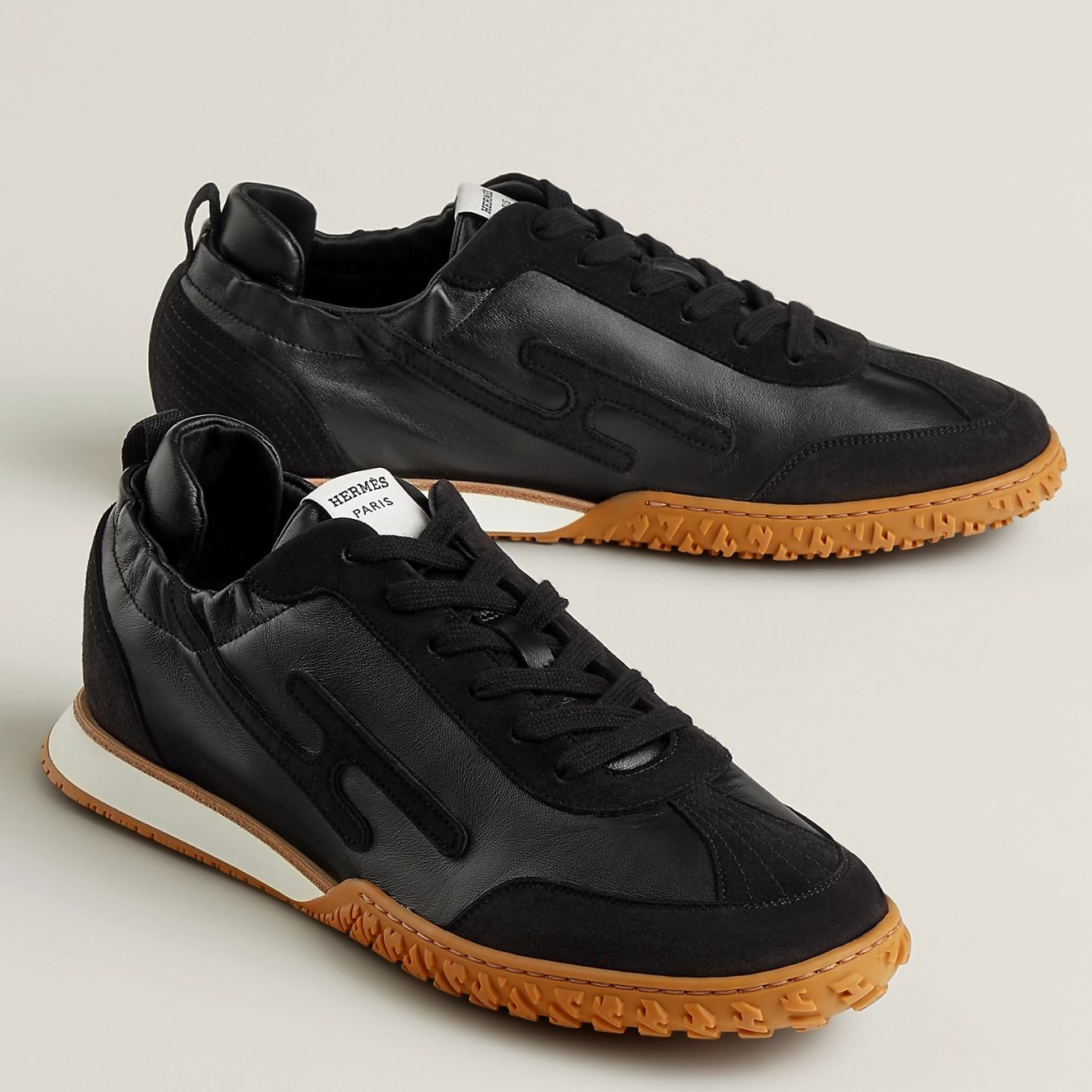Hermes Women's Jet Sneakers in Black Nappa Leather
