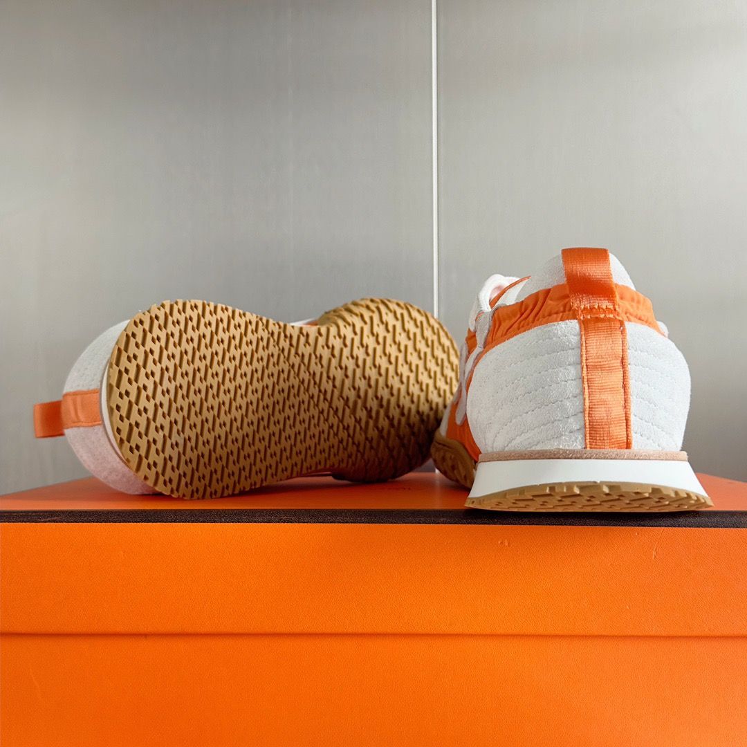 Hermes Women's Jet Sneakers in Orange Technical Canvas - Image 10