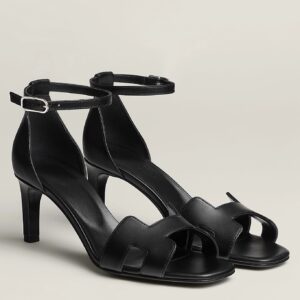 Hermes Joy 70 Sandals in Black Calfskin