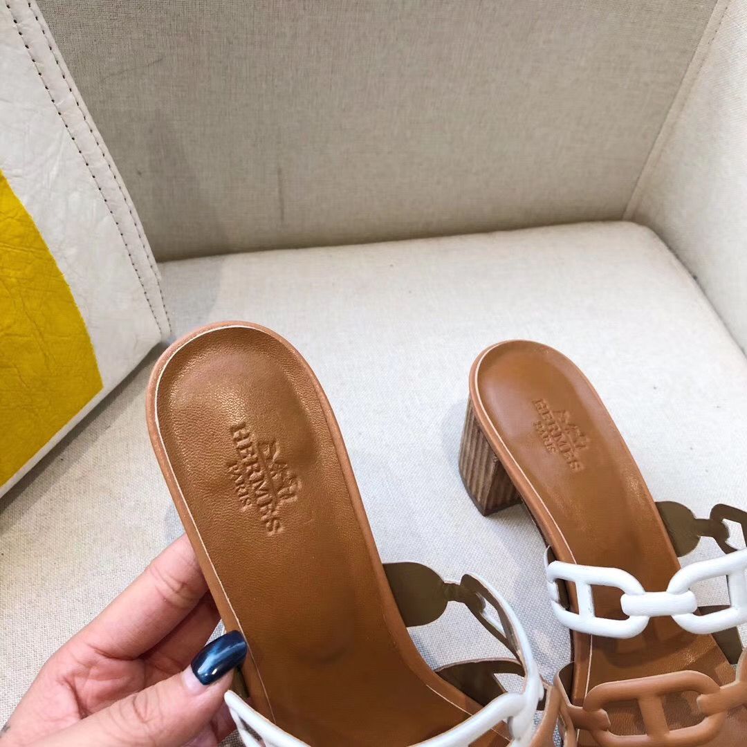 Hermes Tandem Sandals In Multicolour Lambskin - Image 8