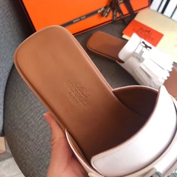 Hermes Auteuil Sandals In White Calfskin - Image 8