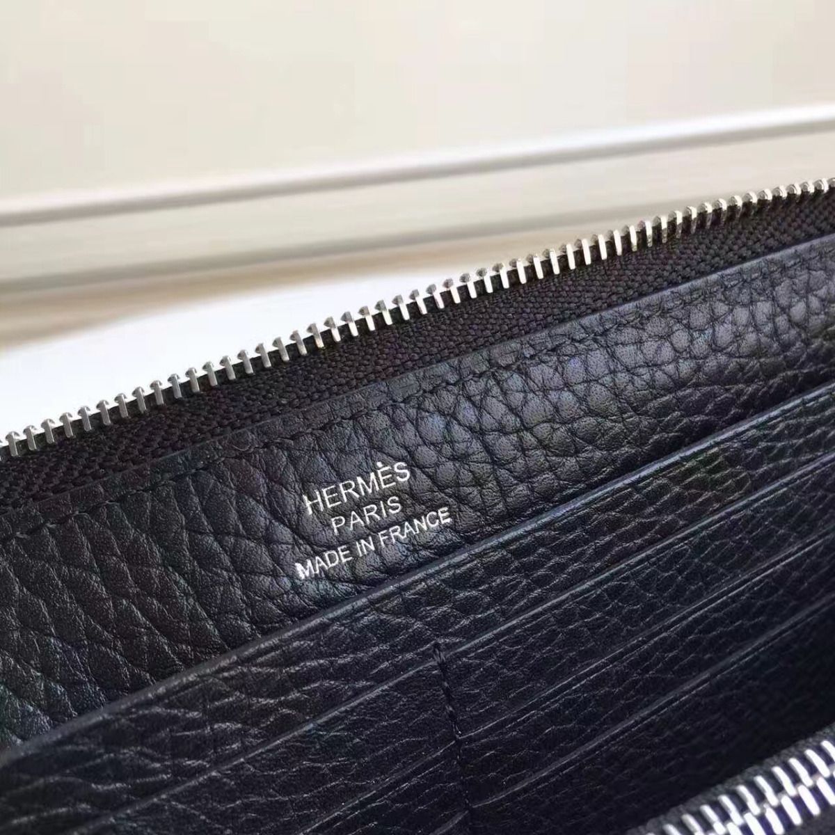Hermes Black Clemence Azap Zipped Wallet - Image 7