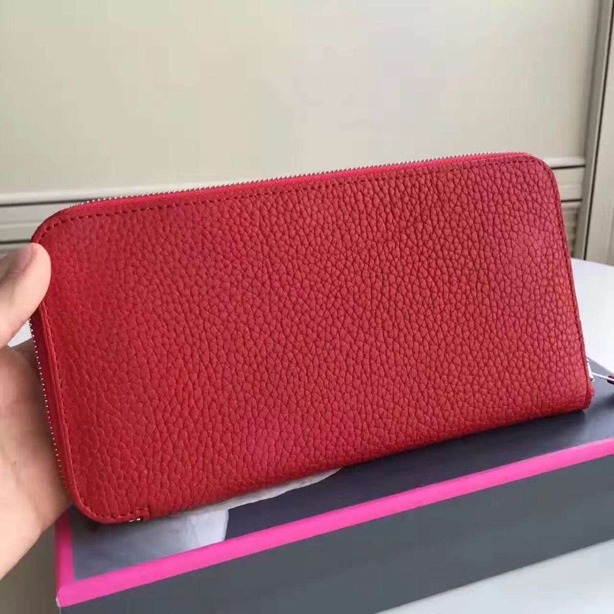 Hermes Red Clemence Azap Zipped Wallet - Image 7