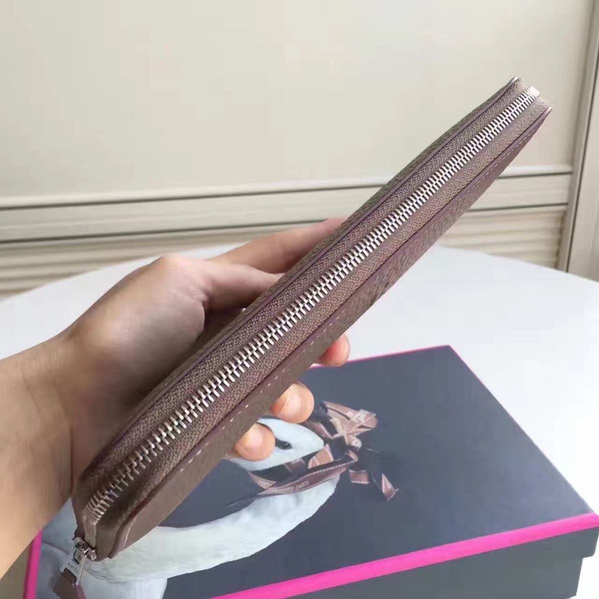 Hermes Etoupe Clemence Azap Zipped Wallet - Image 4