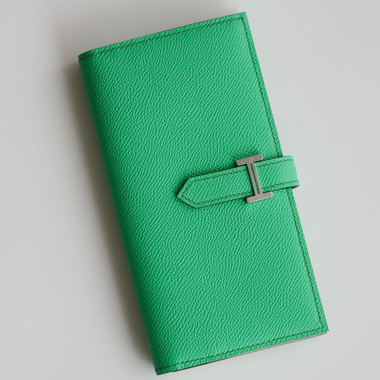 Hermes Bearn Verso Long Wallet in Vert Comics Epsom Calfskin