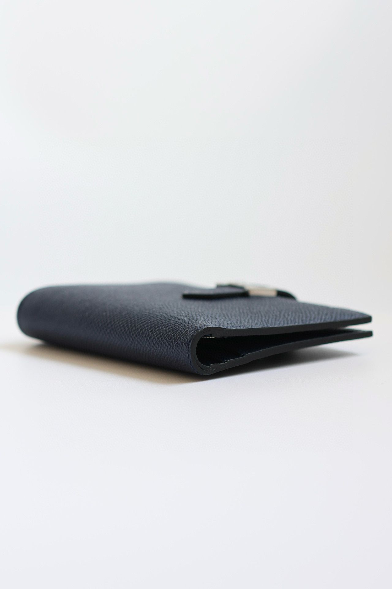 Hermes Bearn Compact Handmade Wallet in Blue Saphir Epsom Calfskin - Image 9