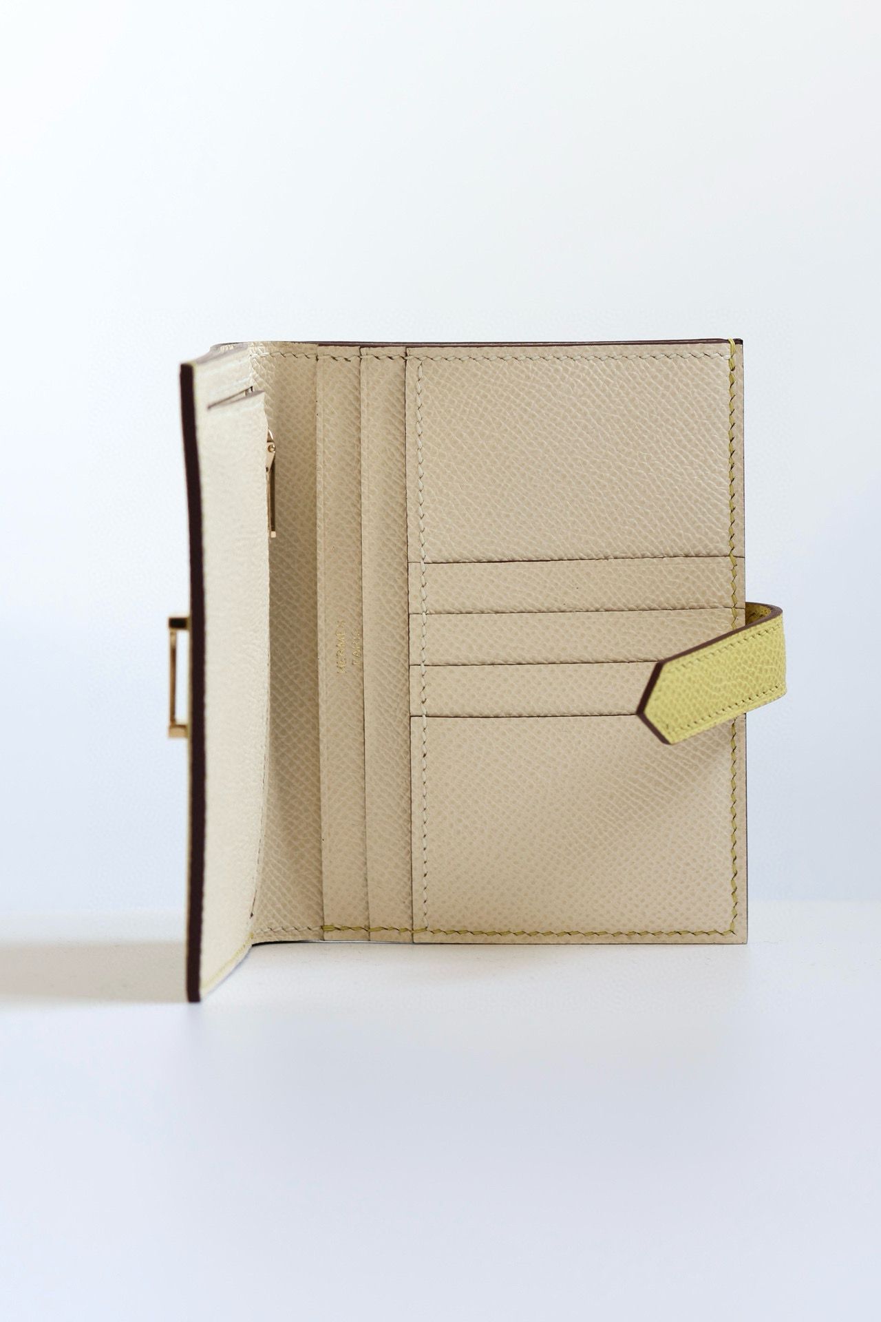 Hermes Bearn Compact Handmade Wallet in Jaune Poussin Epsom Calfskin - Image 7