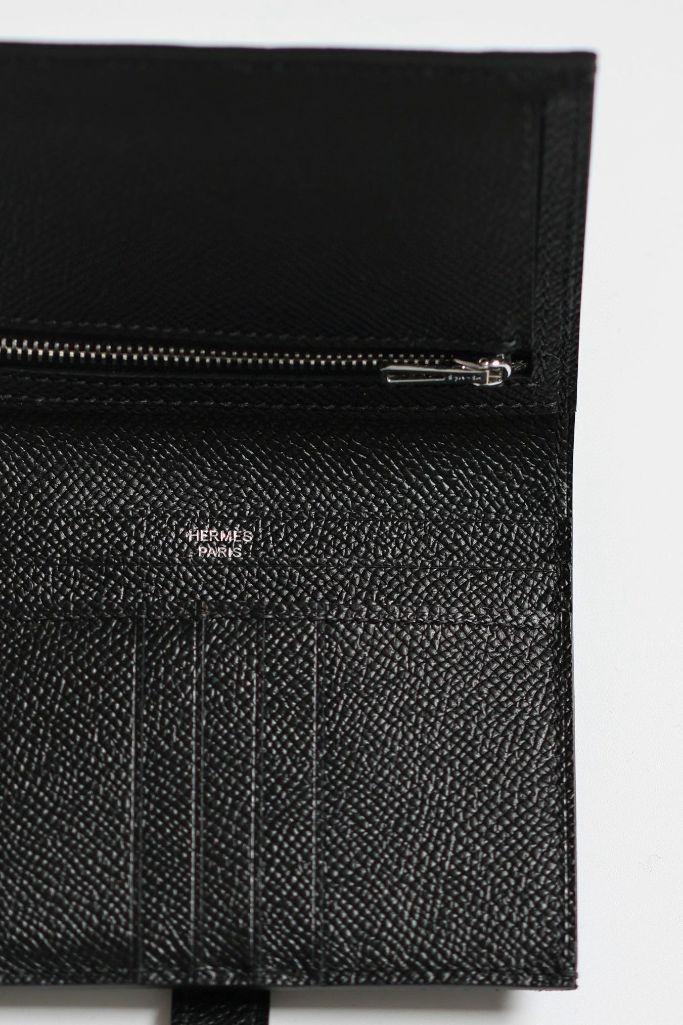 Hermes Bearn Compact Handmade All Black Wallet in Epsom Calfskin - Image 8