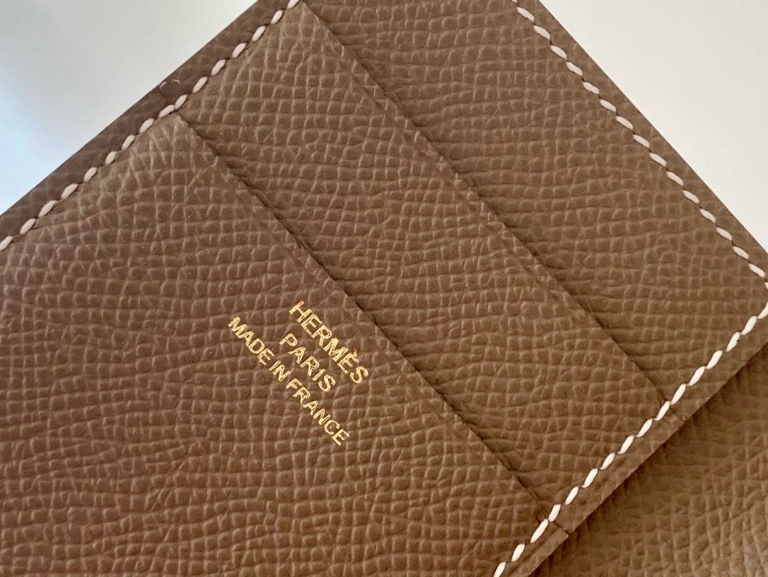 Hermes Bearn Tri-fold Handmade Wallet in Taupe Epsom Leather - Image 5
