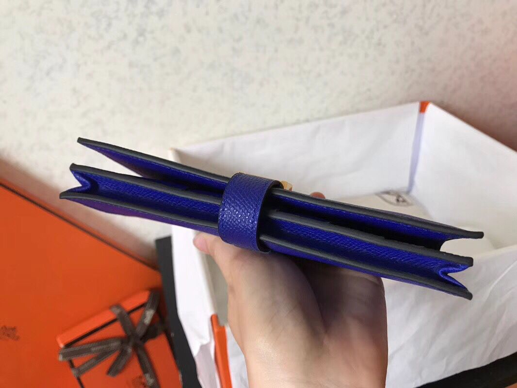 Hermes Blue Electric Epsom Bearn Gusset Wallet - Image 9