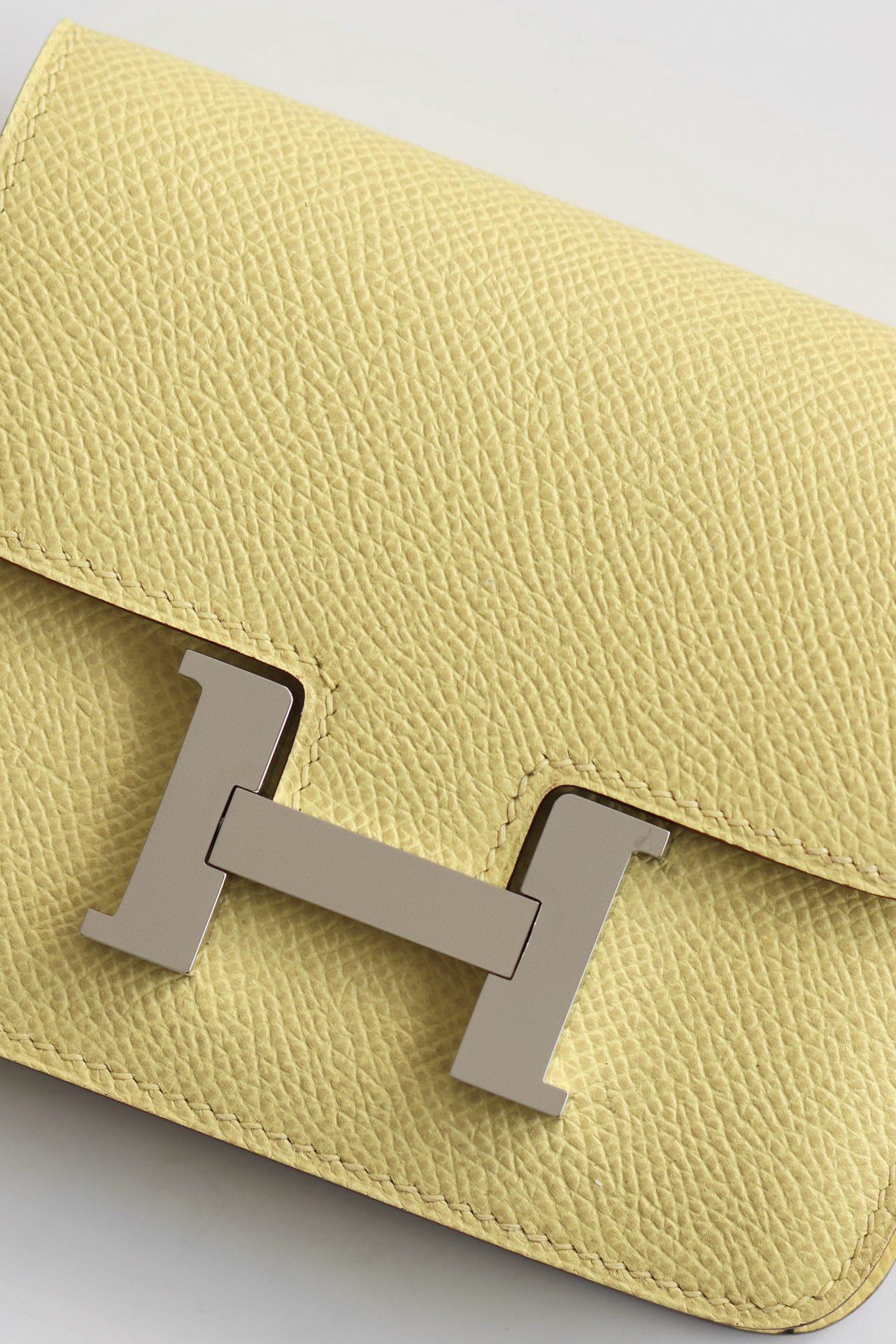 Hermes Constance Slim Wallet in Jaune Poussin Epsom Calfskin - Image 6