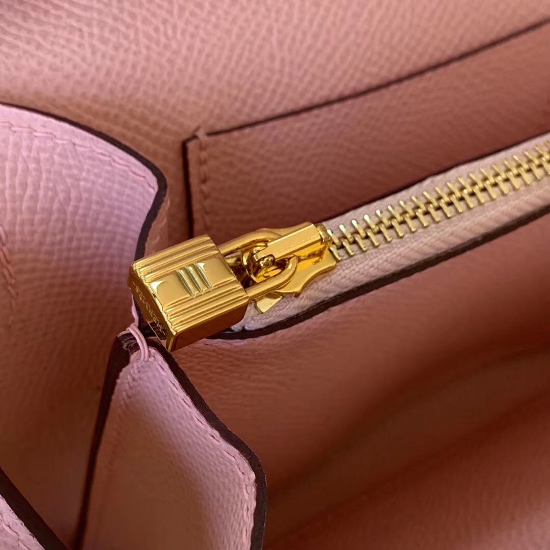 Hermes Kelly Classique To Go Wallet In Pink Epsom Calfskin - Image 7