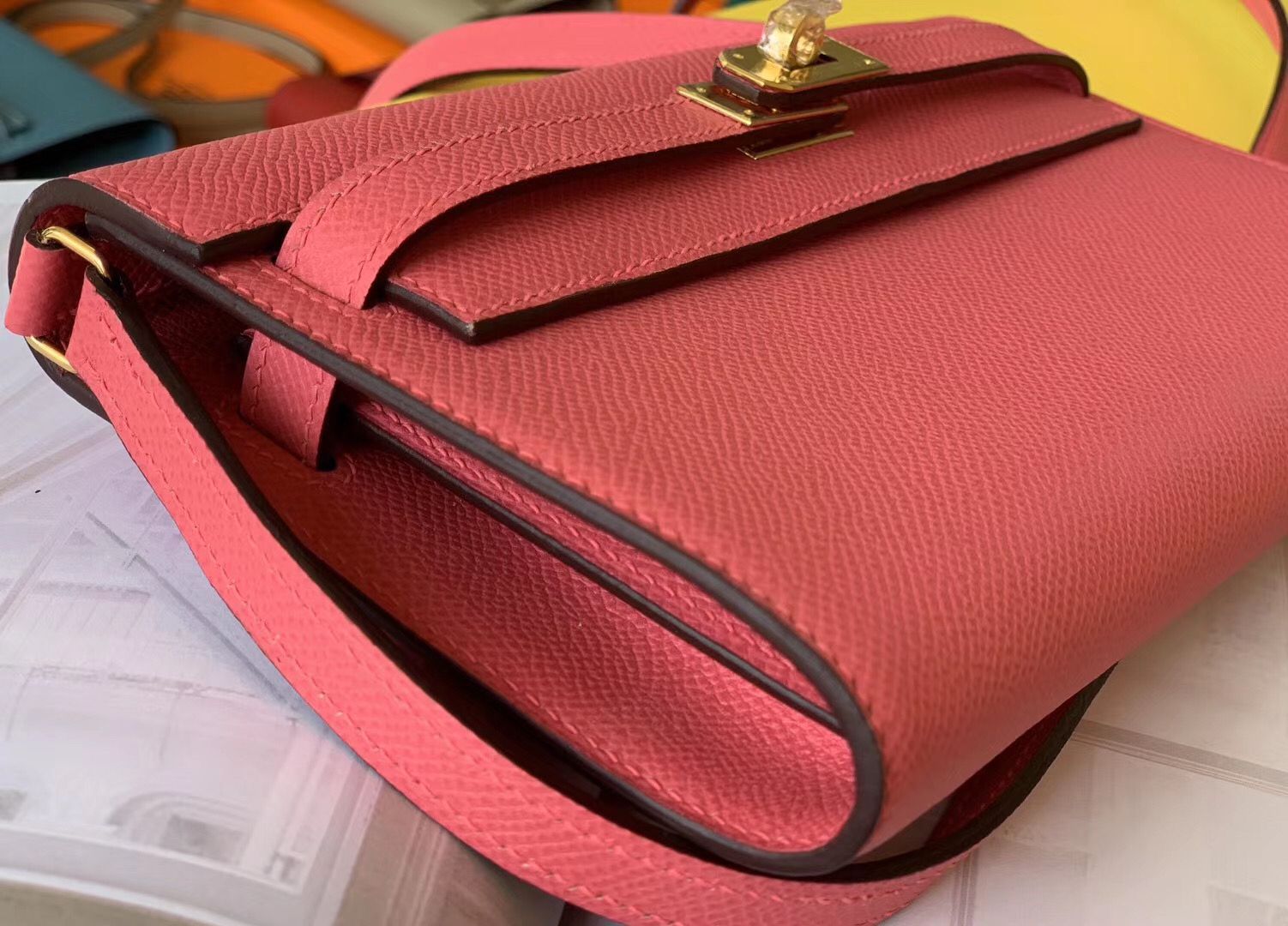 Hermes Kelly Classique To Go Wallet In Rose Lipstick Epsom Calfskin - Image 6