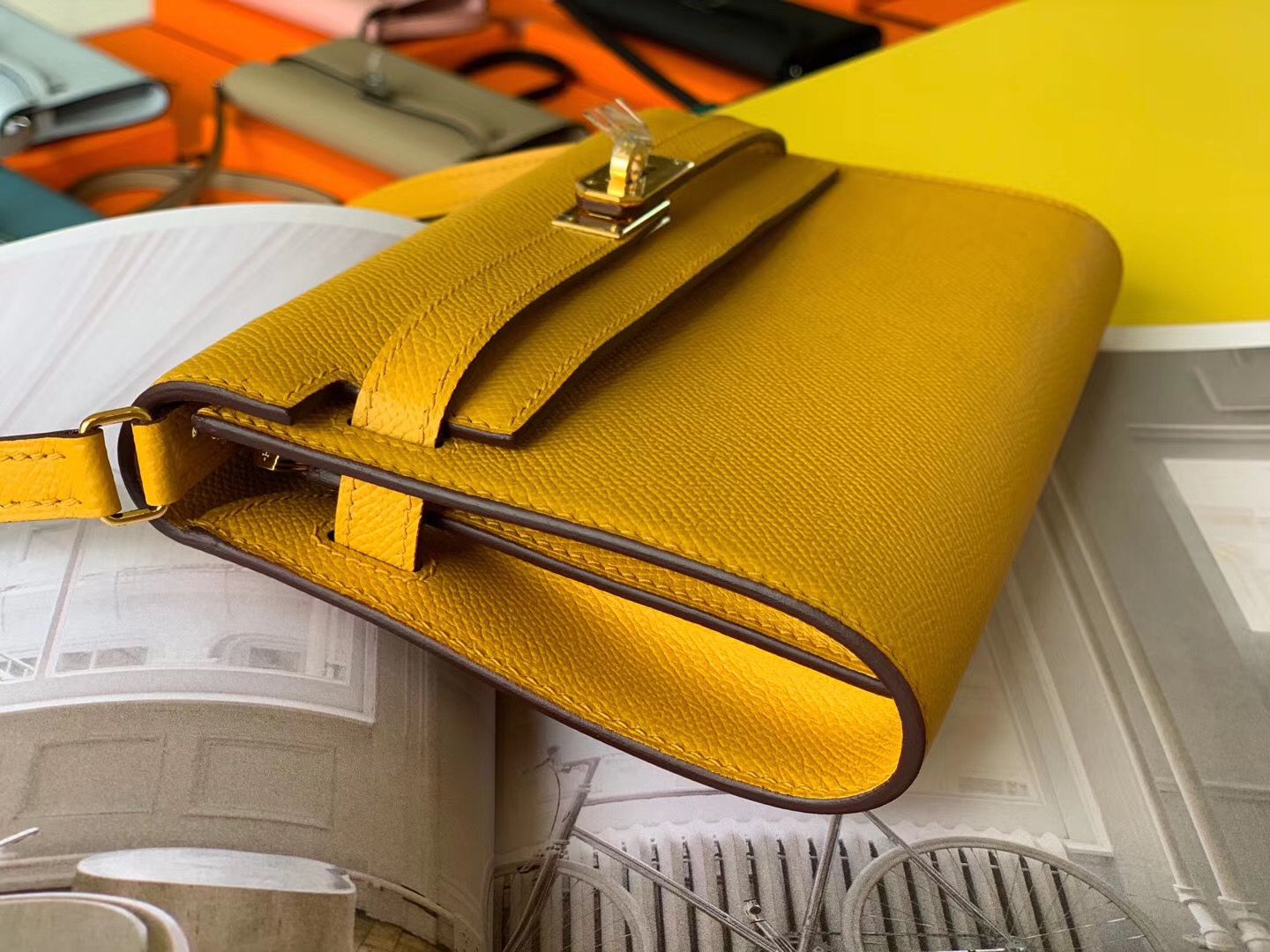 Hermes Kelly Classique To Go Wallet In Yellow Epsom Calfskin - Image 4