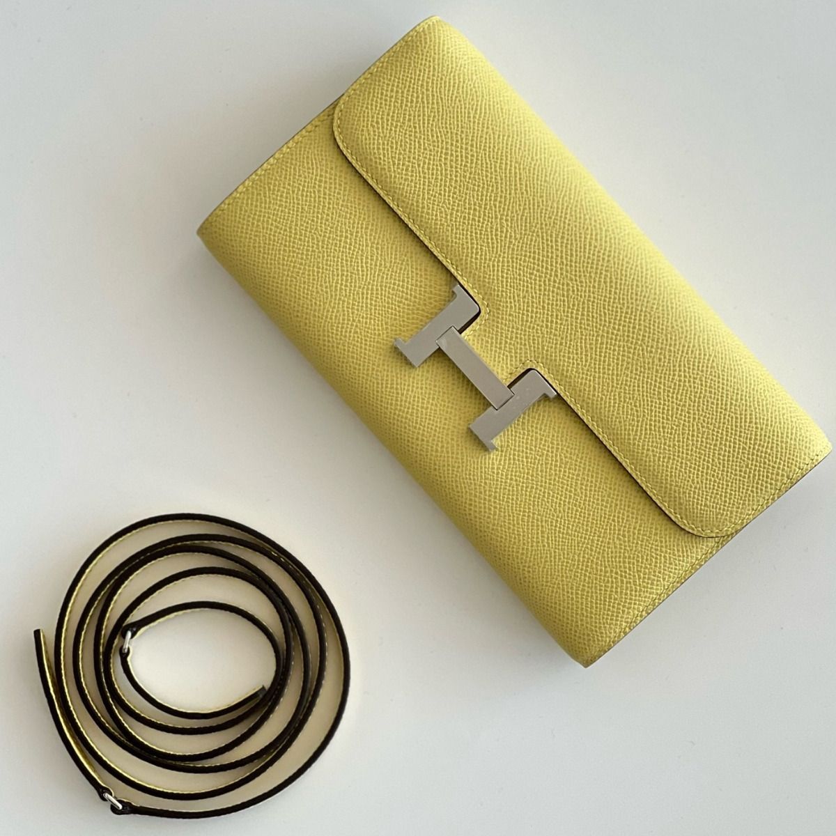 Hermes Constance To Go Wallet in Jaune Poussin Epsom Calfskin - Image 10