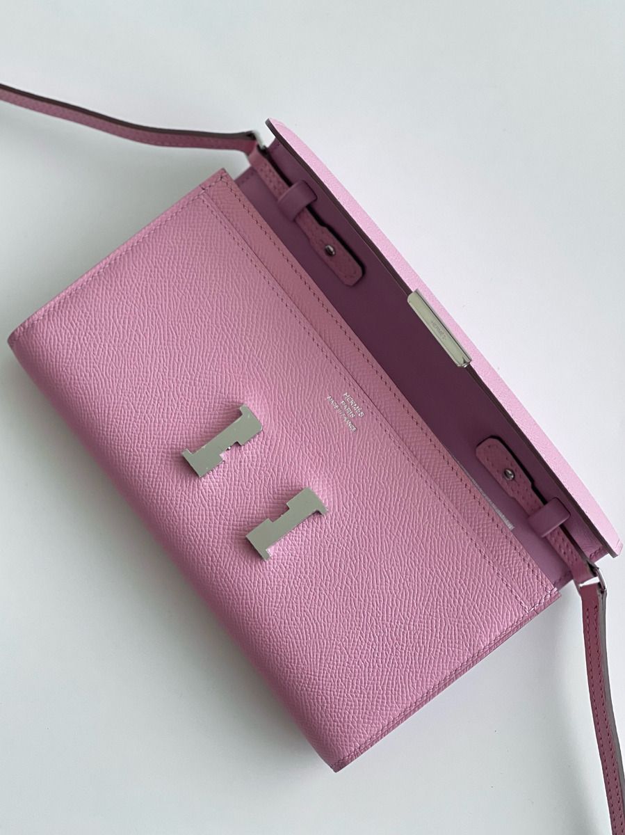 Hermes Constance To Go Wallet in Mauve Sylvestre Epsom Calfskin - Image 4