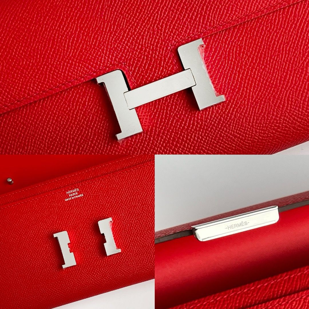 Hermes Constance To Go Wallet in Red Epsom Calfskin - Image 10