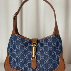 Gucci Bicolor GG Denim Jackie Hobo Bag