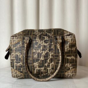 Fendi Tobacco Zucca Boston L.E Top Handle Bag