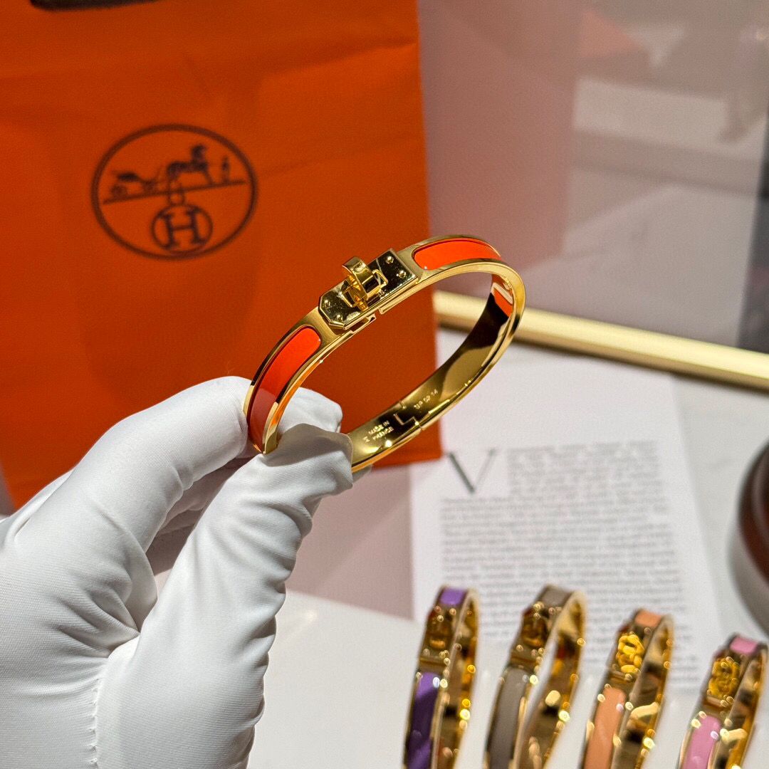 Hermes Orange Mini Clic Kelly Bracelet - Image 8