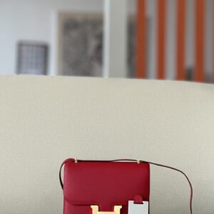 Constance 19 Epsom Rouge Casaque(Q5) Gold Hardware